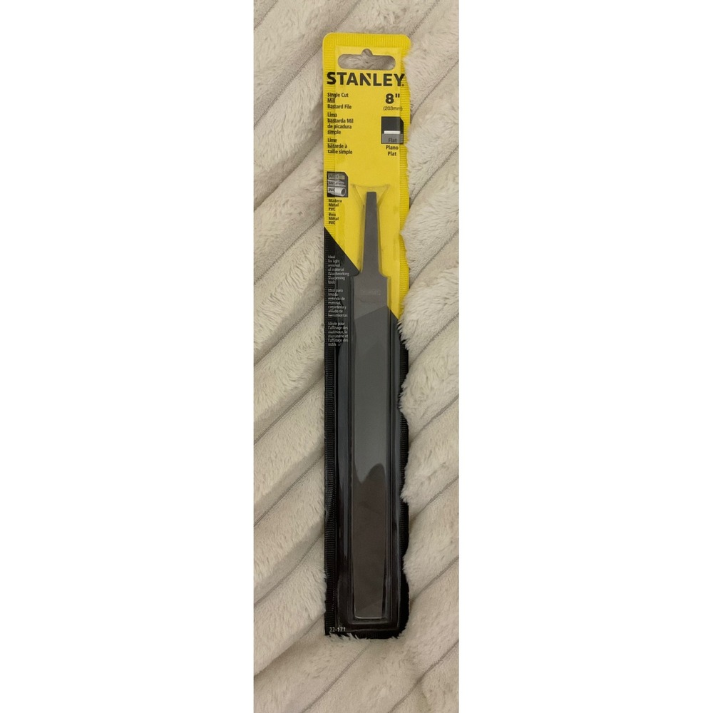 Stanley 8 Inch Single Cut Mill Bastard File Flat Metal Wood PVC 22-171 New